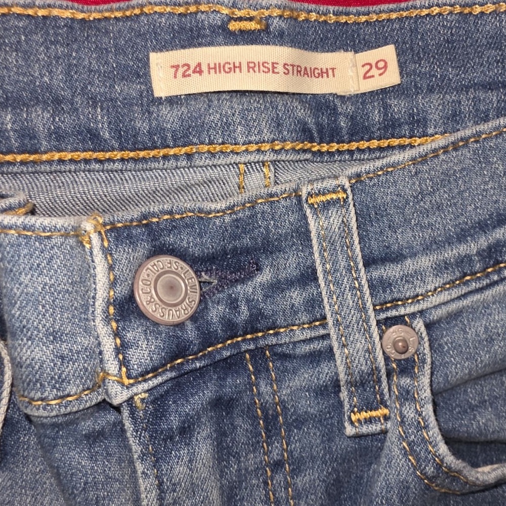 Women's Blue Straight Leg Jeans - Picture 2 of 11